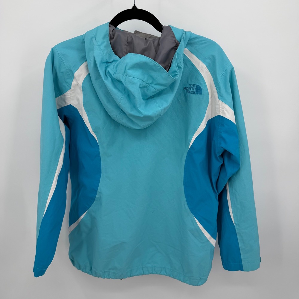 The North Face Girls S Hyvent Tri-Climate Jacket Aqua Blue White Full Zip Hooded - Picture 2 of 14